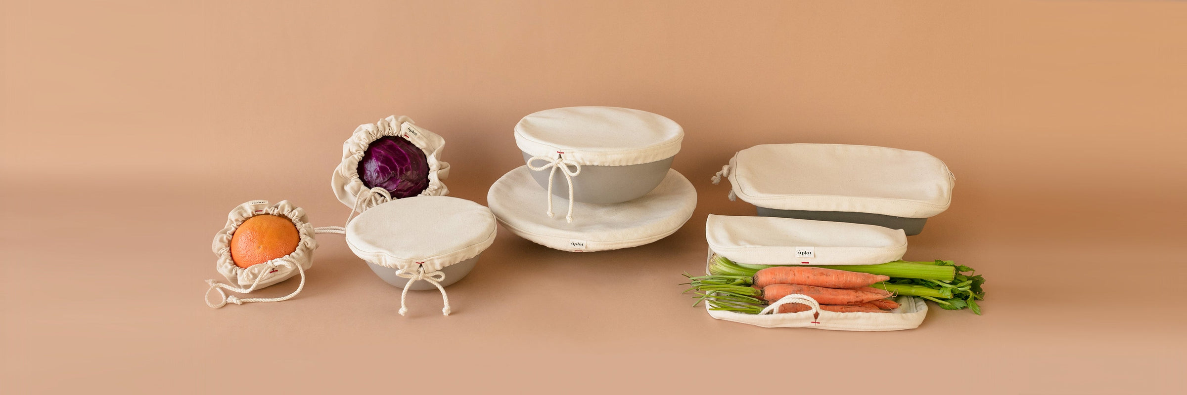 Aplat Reusable Organic Cotton Bowl and Pan Covers