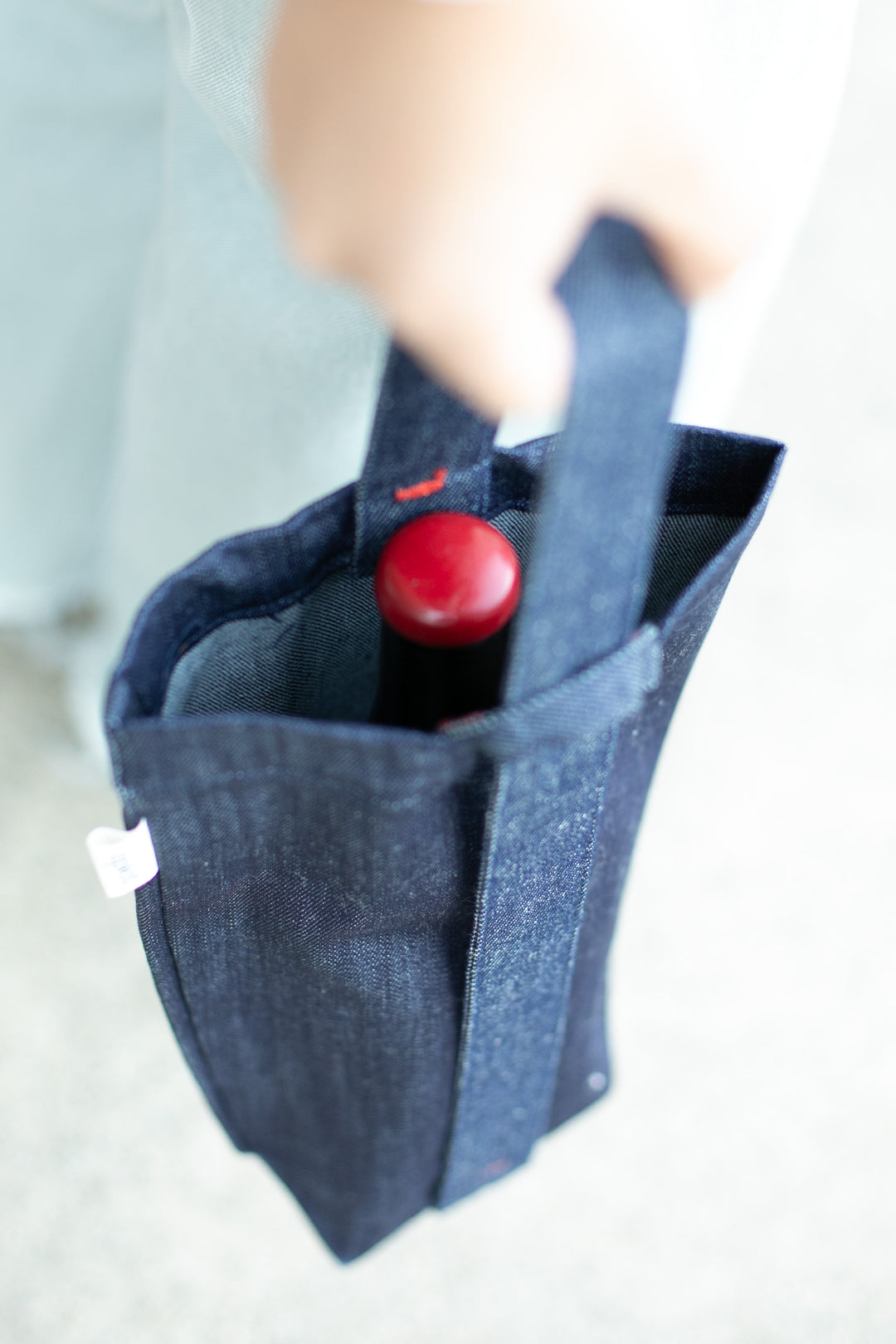 Vin Single Bottle Tote | Denim