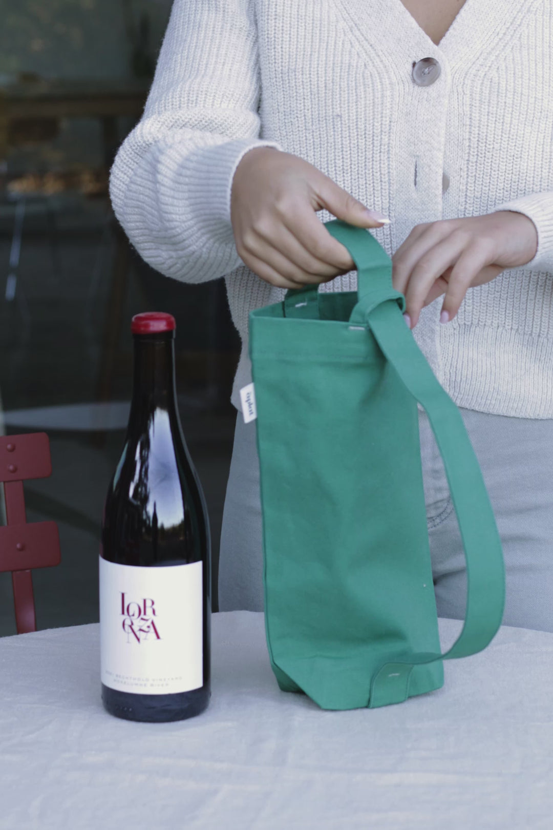 Vin Single Bottle Tote | Kale