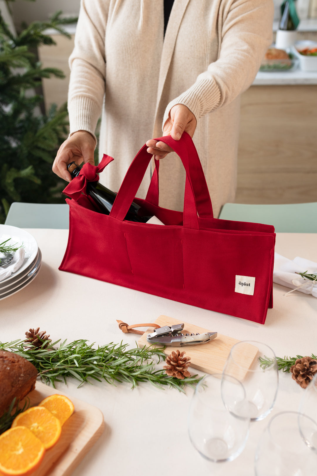 Vin One Bottle Picnic Tote | Cranberry