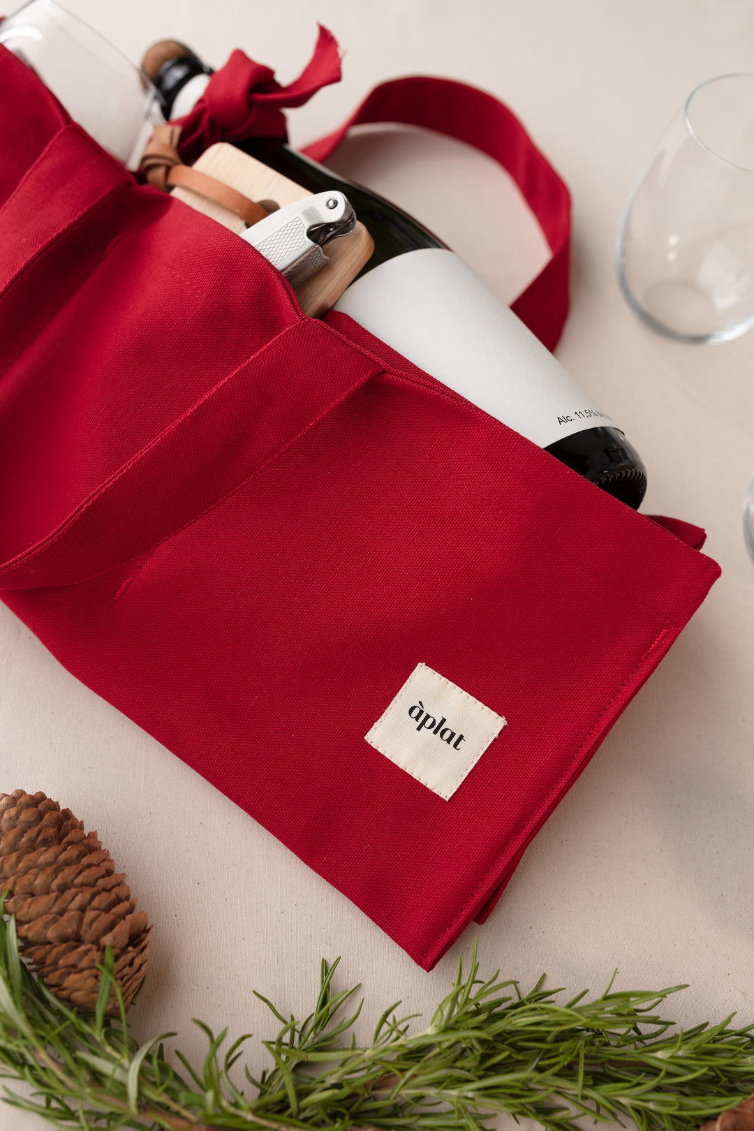 Vin One Bottle Picnic Tote | Cranberry