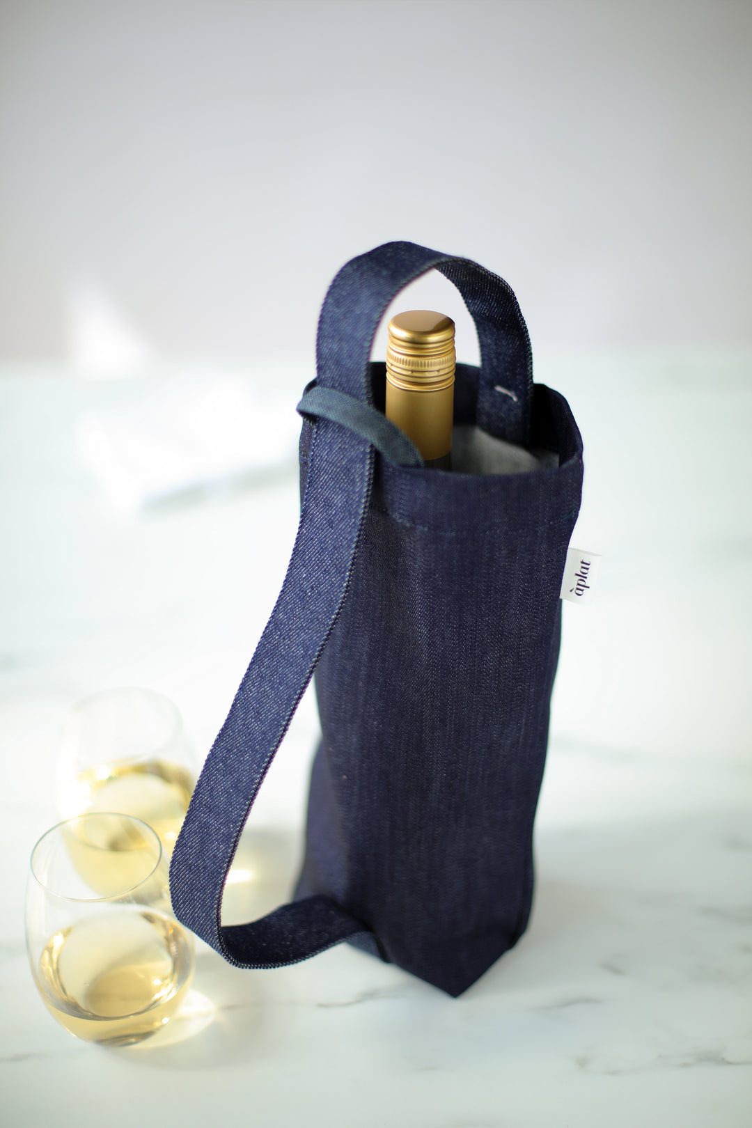 Vin Single Bottle Tote | Denim