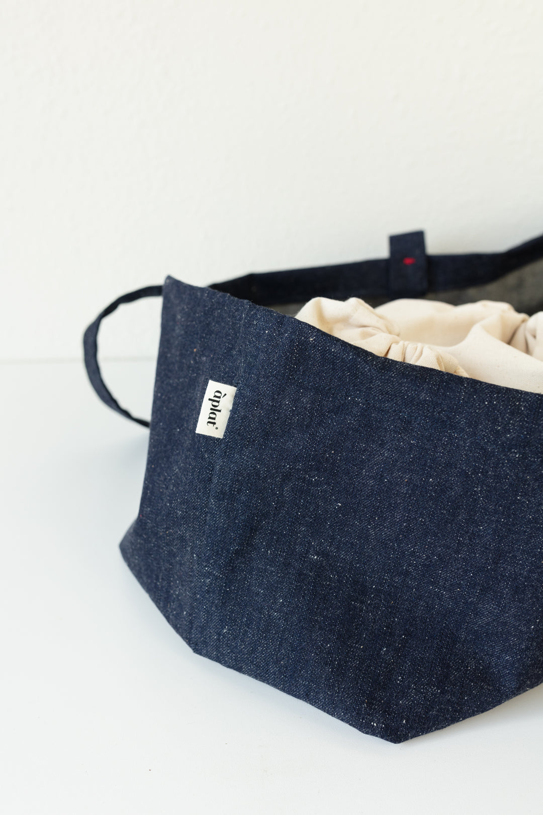 Sustainable reusable denim market bag.